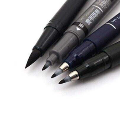 Tombow Fudenosuke Brush Pen GCD-112, Soft Tip, Black Ink, Black Pen Body