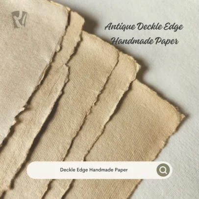 Deckle Edge A4 A5 Handmade Paper Set Of 10 White Raghunita